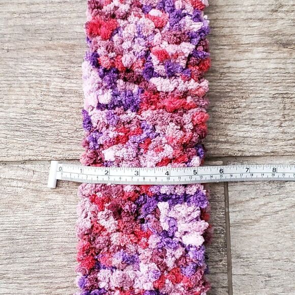 BOGO Scarf Sale - Hand Crafted soft purple pink and red popcorn scarf - Picture 6 of 7